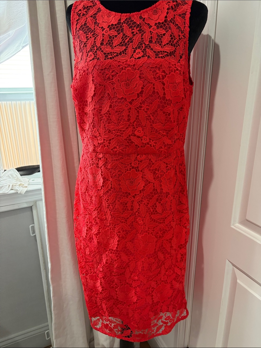J. Crew Collection orange Sleeveless Lace Midi Dress
